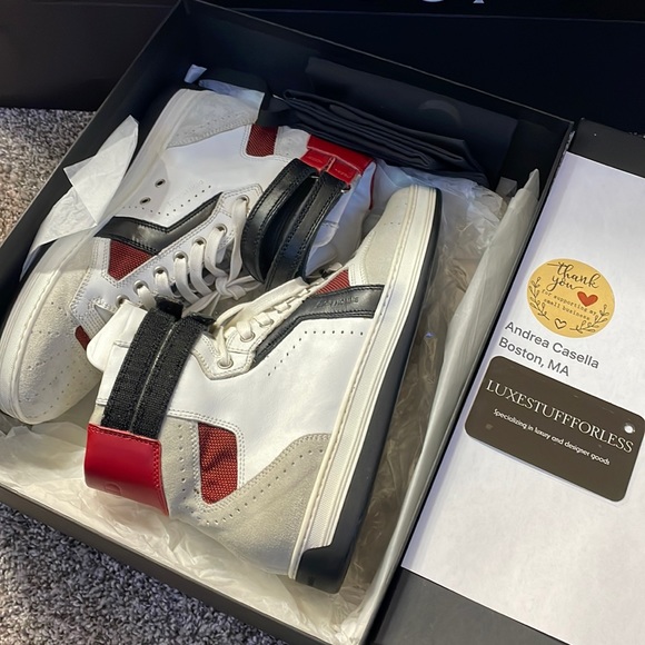 Authentic Christian DIOR high top leather suede sneakers w/ box 38 7 1/2 9 - Picture 2 of 14